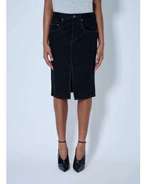 Saint Laurent Denim Midi Skirt - Blue