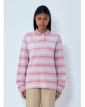 Prada Striped Piqué Polo Shirt - Purple