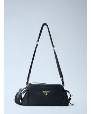 Prada Explore Small Re-Nylon And Leather Shoulder Bag - Blue