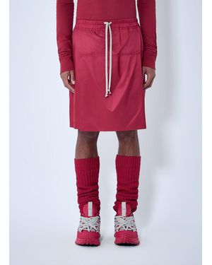Moncler Rick Owens Drawstring Midi Kilt Shorts - Red