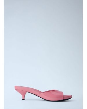 Prada Patent Leather Kitten Heel Mules - White