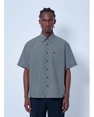 Vetements Metal Logo Checked Short Sleeve Shirt - Blue
