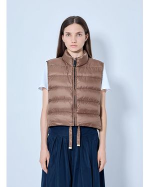 Max Mara Quilted Puffer Gilet - Blue