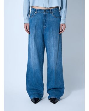 Miu Miu Logo Motif Jeans - Blue