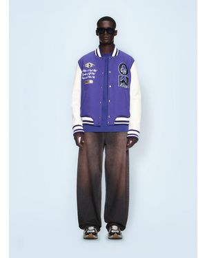 Off-White c/o Virgil Abloh Time Varsity Jacket - Blue