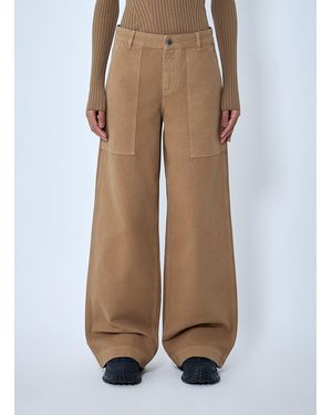 Moncler Wide-Leg Cargo Trousers - Natural