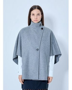 Max Mara Asymmetric Cashmere Cape - Blue