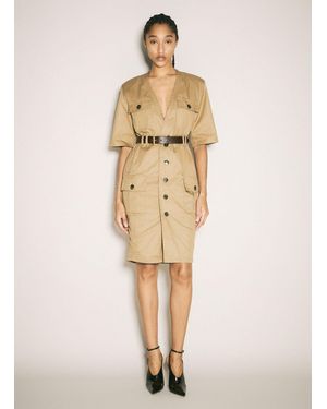 Saint Laurent Utility Shirt Dress - Natural