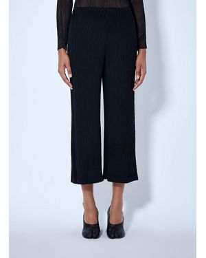 Issey Miyake Hatching Pleats Trousers - Blue