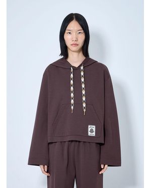 Moncler Hooded Sweatshirt With Contrast Drawstrings - Purple
