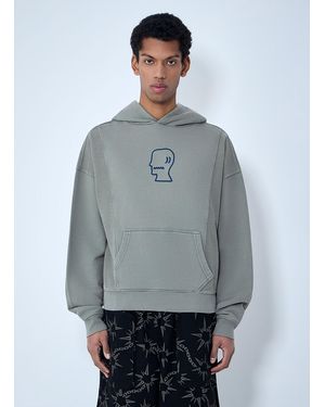 Brain Dead Graphic Motif Hooded Sweatshirt - Grey