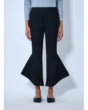 Pleats Please Issey Miyake Pleated Flare Trousers - Blue