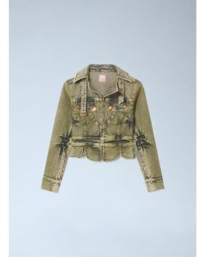 Miss Sixty Tie-dye Denim Jacket - Green