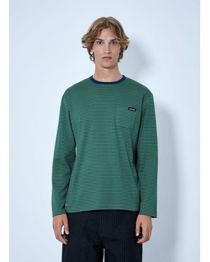 Miu Miu Striped Long Sleeve T-Shirt - Green