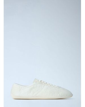 The Row Clement Crinkled-Leather Sneakers - Blue