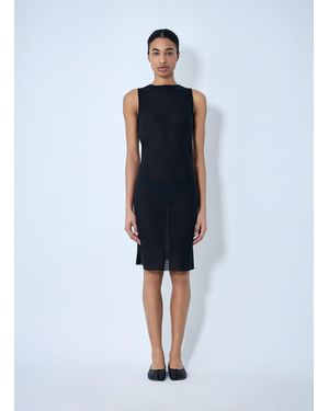 Rier Sleeveless Mesh Midi Dress - Blue