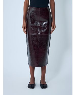 Sportmax Leather Midi Skirt - Blue