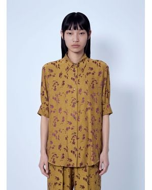 Dries Van Noten Floral Patterned Button-Down Shirt - Blue