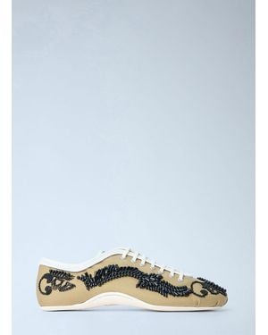 Dries Van Noten Embroidered Lace-Up Sneakers - Green