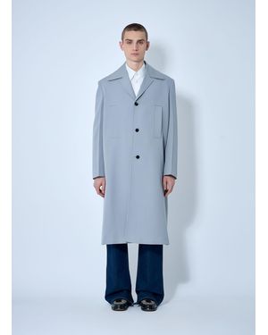 Gucci Single-Breasted Wool Coat - Blue