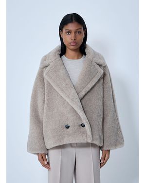 Max Mara Sandcoloured Teddy Coat - Grey