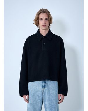 Rier Wool Blend Polo Jumper - Blue