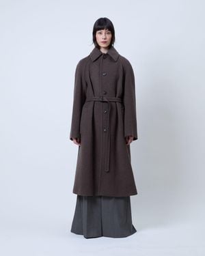 Phoebe Philo Curve Shoulder Coat - Brown