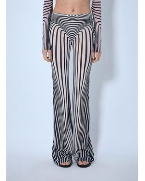 Jean Paul Gaultier Re-Edition Flare Trousers Morphing Stripes - Blue
