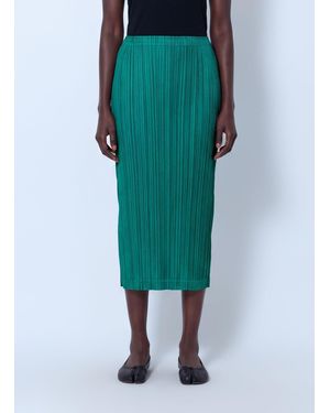 Pleats Please Issey Miyake Thicker Bottoms 1 Midi Skirt - Green