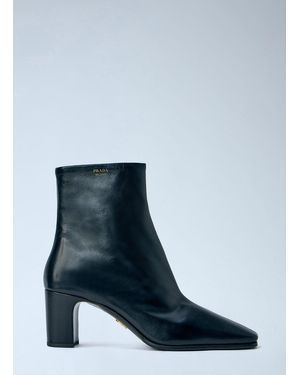 Prada Leather Booties - Blue