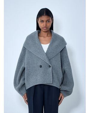 TOTEME Ribbed Wool Cardigan - Grey