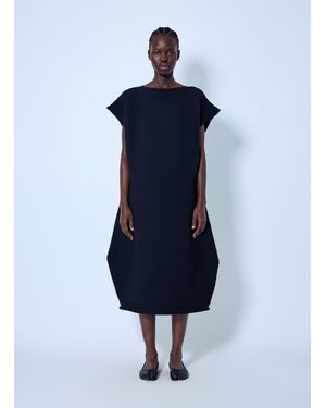 Pleats Please Issey Miyake Zig Zag Knit Dress - Blue