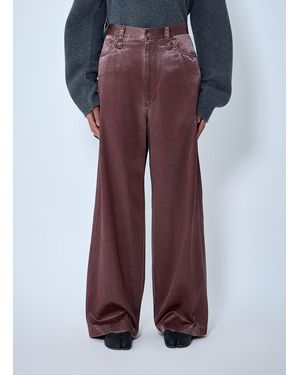 Issey Miyake Satin Wide-Leg Jeans - Purple