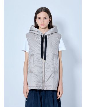 Max Mara Hooded Zip-up Vest - Blue