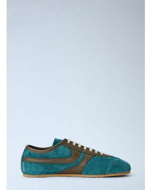 Dries Van Noten Suede Panel Trainers - Green