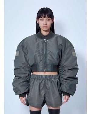 Rick Owens Micro Secchia Washed Bomber Jacket - Gray