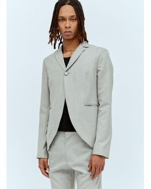 AARON ESH Peplum Cut-Away Blazer - Grey