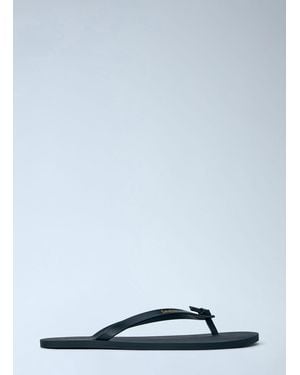 Saint Laurent Pool Leather Thong Sandals - Blue