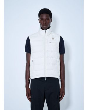 Moncler Gienah Reversible Wool Blend Down Gilet - White