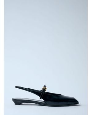 Prada Leather Slingback Ballerina Court Shoes - White