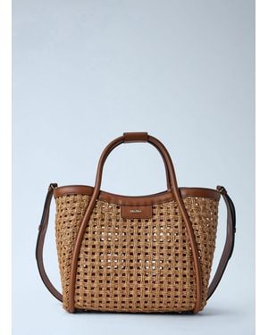 Max Mara Woven Leather Tote Bag - Brown