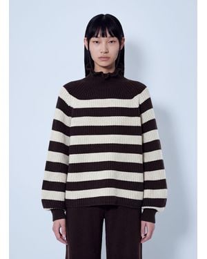 Max Mara Ribbed Stripe Knit Jumper - Blue