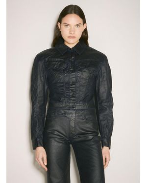 Mugler Waxed Denim Jacket - Grey