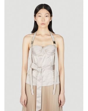 ROKH Halterneck Corset Top - Natural