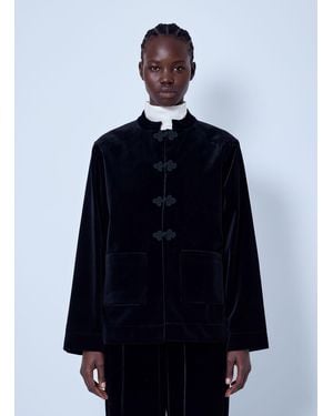 Rohe Pankou Closure Velvet Jacket - Blue