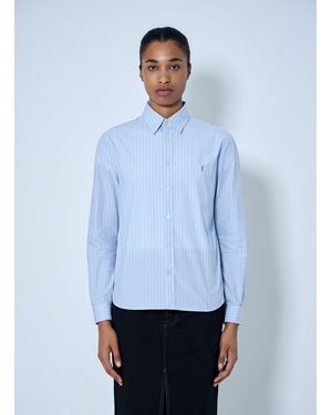 Saint Laurent Striped Cotton Poplin Shirt - Blue