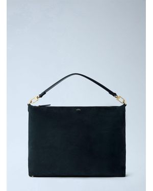 TOTEME Medium Bevel Suede Shoulder Bag - Blue