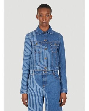 Ahluwalia Laser Motif Denim Jacket - Blue