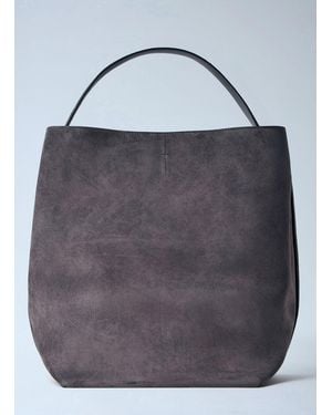 TOTEME Belted Suede Tote Bag - Grey