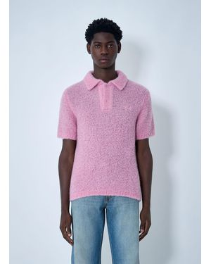 ERL Mohair-Blend Polo Shirt - Purple